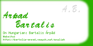 arpad bartalis business card